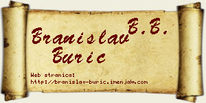 Branislav Burić vizit kartica